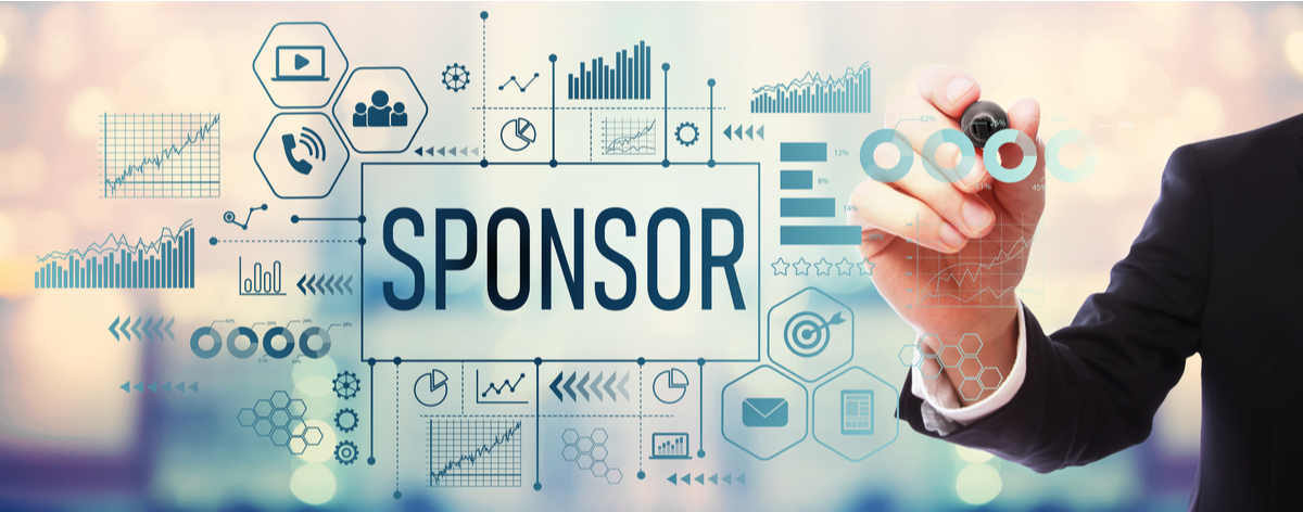 Graphic showing the word sponsor.